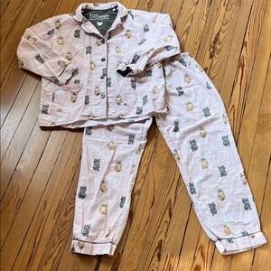 PJ Salvage Cotton Flannel Cat-Print Pajama Set